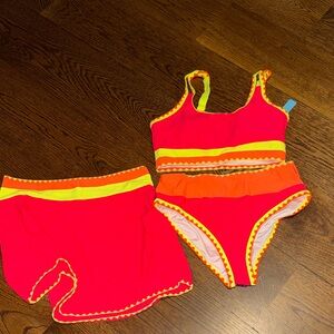 Vibrant Red and Yellow Swim Set